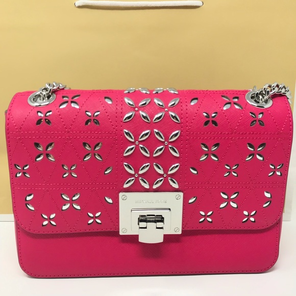 Michael Kors Handbags - ➕ Michael Kors Tina medium shoulder ultra pink NWT